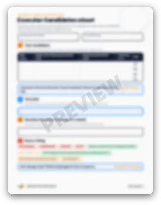 Blurred preview of the Executor Candidates Sheet from Module 2, Lesson 3